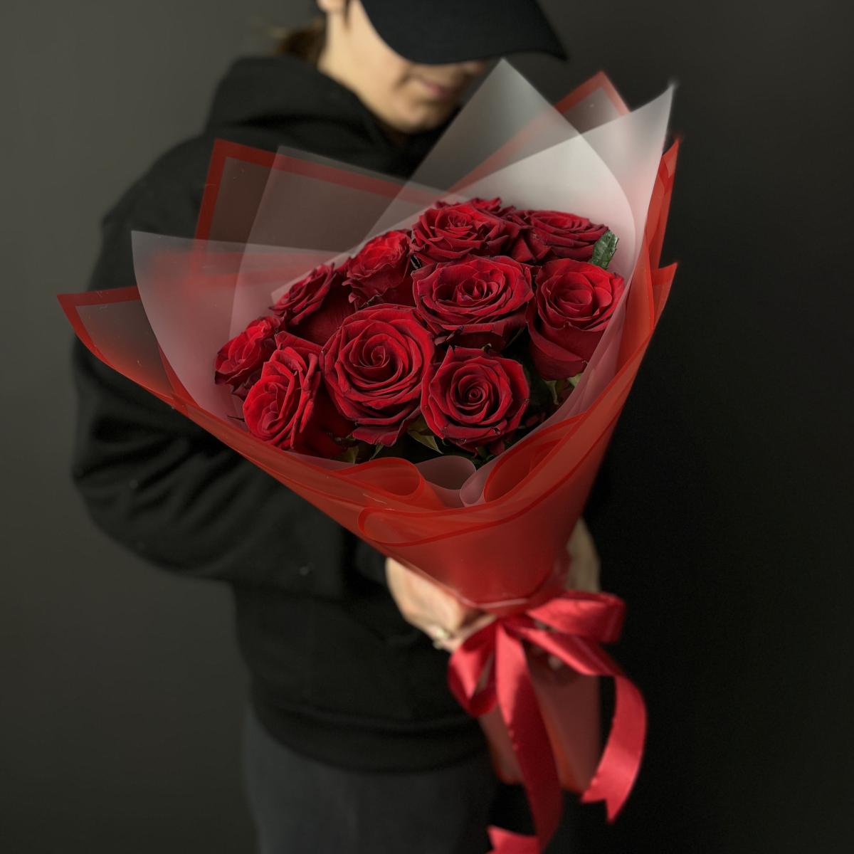 Букеты из красных роз 40 см (Эквадор) артикул букета - 184828