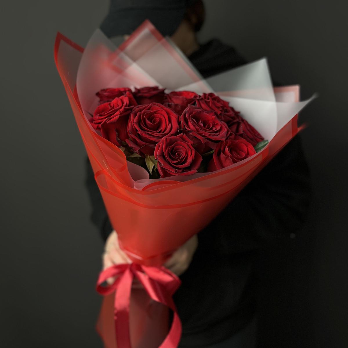 Букеты из красных роз 40 см (Эквадор) артикул букета - 184828