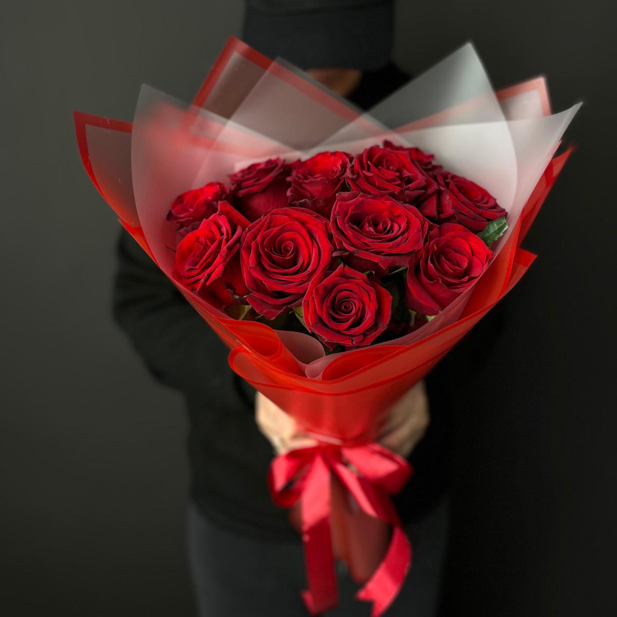 Букеты из красных роз 40 см (Эквадор) артикул букета - 184828