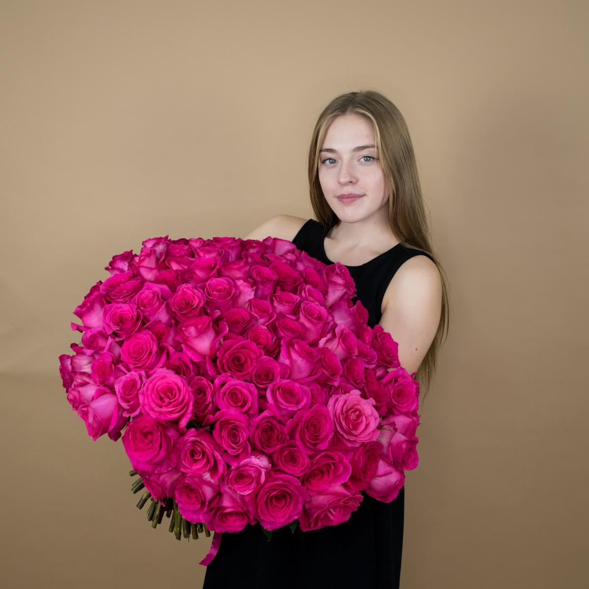 Букет из розовых роз 75 шт. (40 см) артикул: 86779