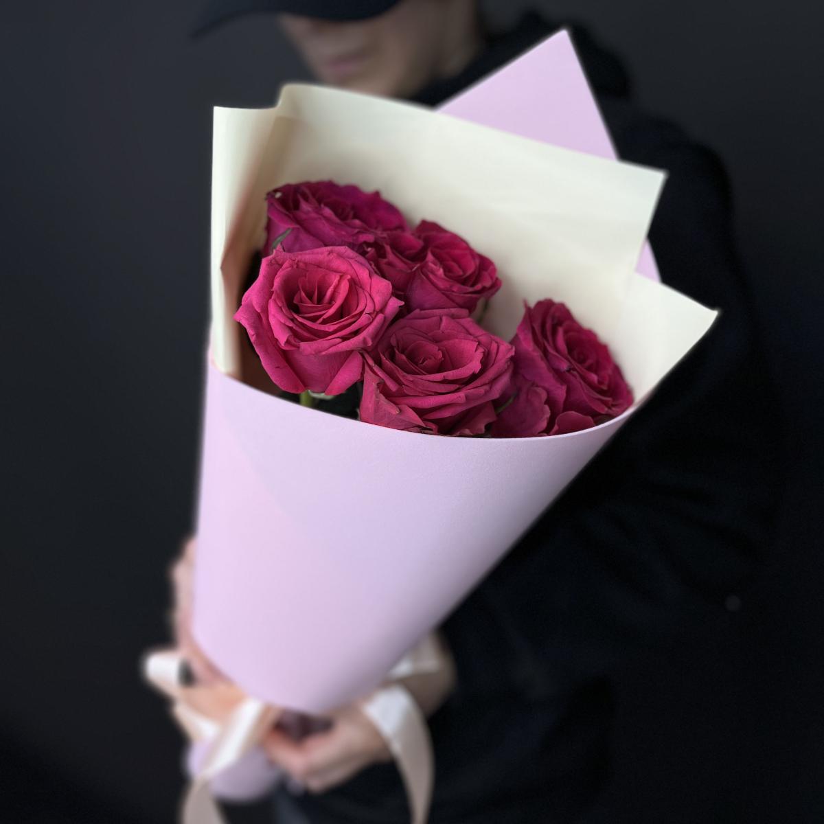 Букеты из розовых роз 40 см (Эквадор) (артикул букета  87262)